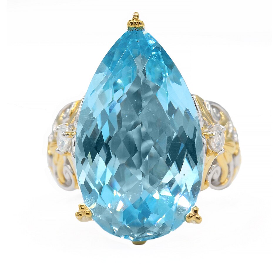 Image 719213.jpg, Product 719-213 / Price $299.99, Gems En Vogue Palladium Silver Dark Blue Topaz & White Zircon Ring from Gems En Vogue on TSC.ca's Jewellery department