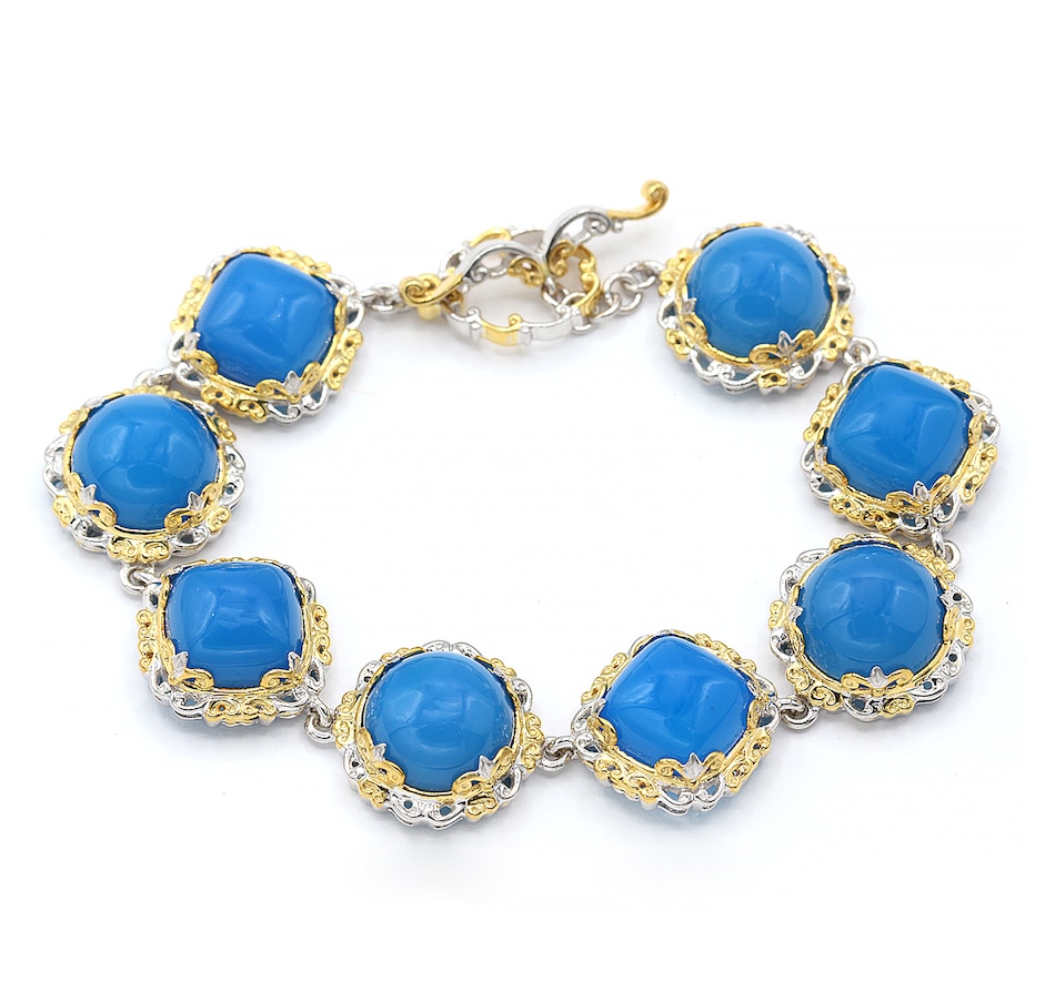 Image 719256_BLU.jpg, Product 719-256 / Price $249.99, Gems En Vogue Palladium Silver Chalcedony Bracelet from Gems En Vogue on TSC.ca's Jewellery department