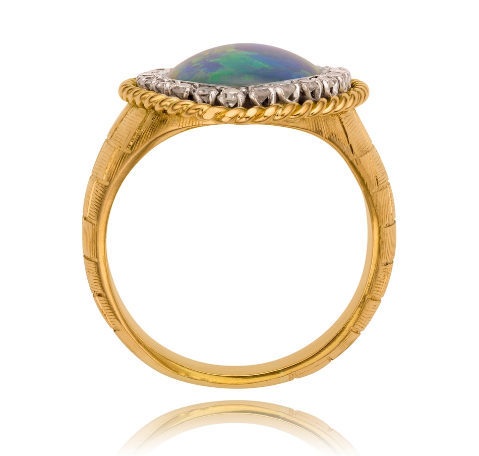 Image 719271_ALTMORE2.jpg, Product 719-271 / Price $2,995.00, 18K Yellow and White Gold Black Opal Triplet and Diamond Ring from Estate Originals on TSC.ca's Jewellery department
