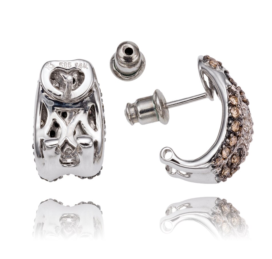 Image 719306_ALTMORE1.jpg, Product 719-306 / Price $1,495.00, 14K White Gold with Black Rhodium Fancy Pave Diamond Earrings with Pear Shaped Accents from Estate Originals on TSC.ca's Jewellery department