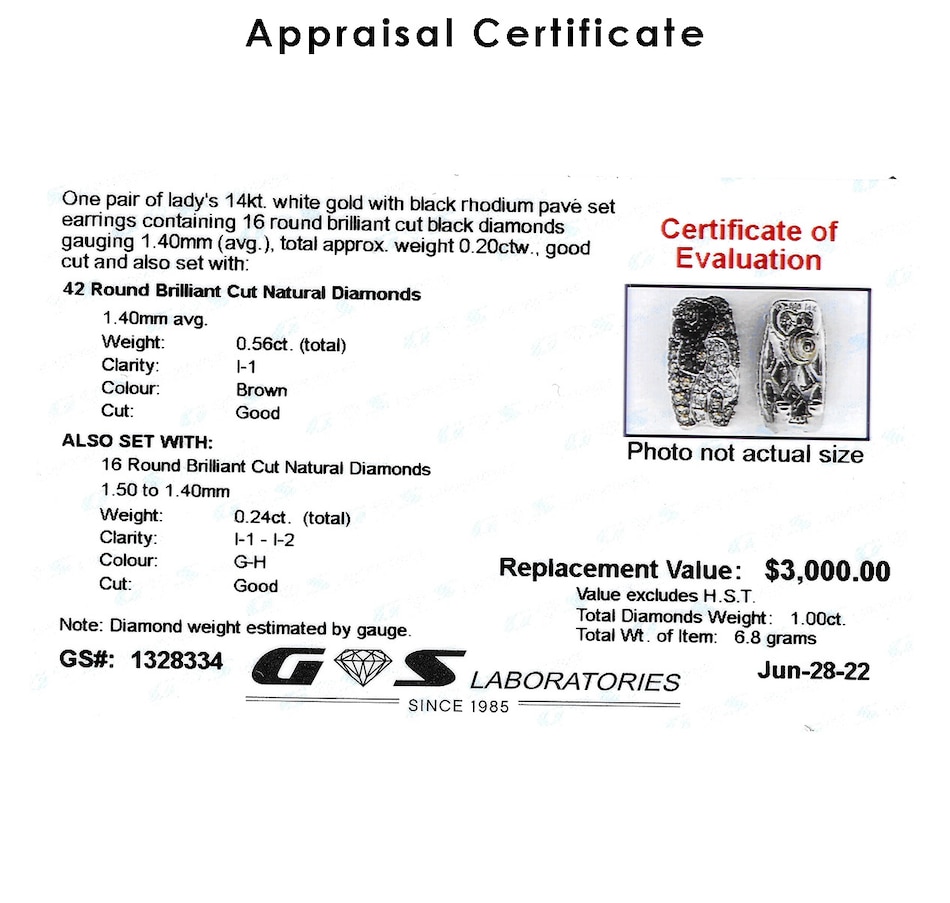 Image 719306_ALTMORE2.jpg, Product 719-306 / Price $1,495.00, 14K White Gold with Black Rhodium Fancy Pave Diamond Earrings with Pear Shaped Accents from Estate Originals on TSC.ca's Jewellery department