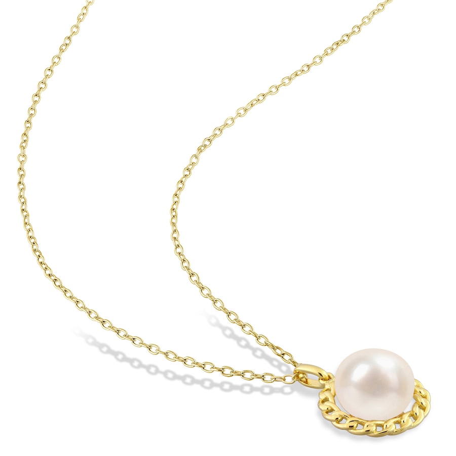 Image 719449_ALTMORE1.jpg, Product 719-449 / Price $99.99, Amour Pearls Sterling Silver Yellow Gold Plate 9mm-9.5mm Cultured Freshwater Pearl Pendant With Chain from Amour Pearls on TSC.ca's Jewellery department