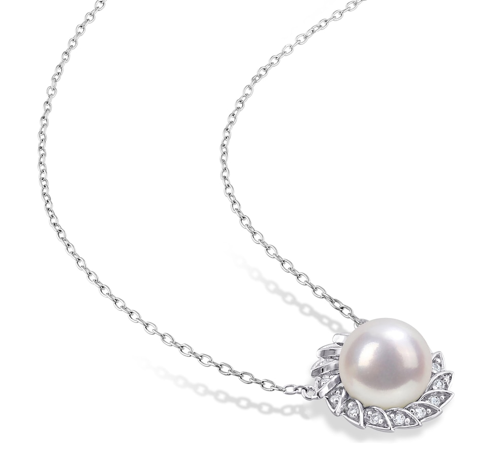 Image 719460_ALTMORE1.jpg, Product 719-460 / Price $139.99, Amour Pearls Sterling Silver 9.5mm-10mm Cultured Freshwater Pearl And White Sapphire Pendant With Chain from Amour Pearls on TSC.ca's Jewellery department