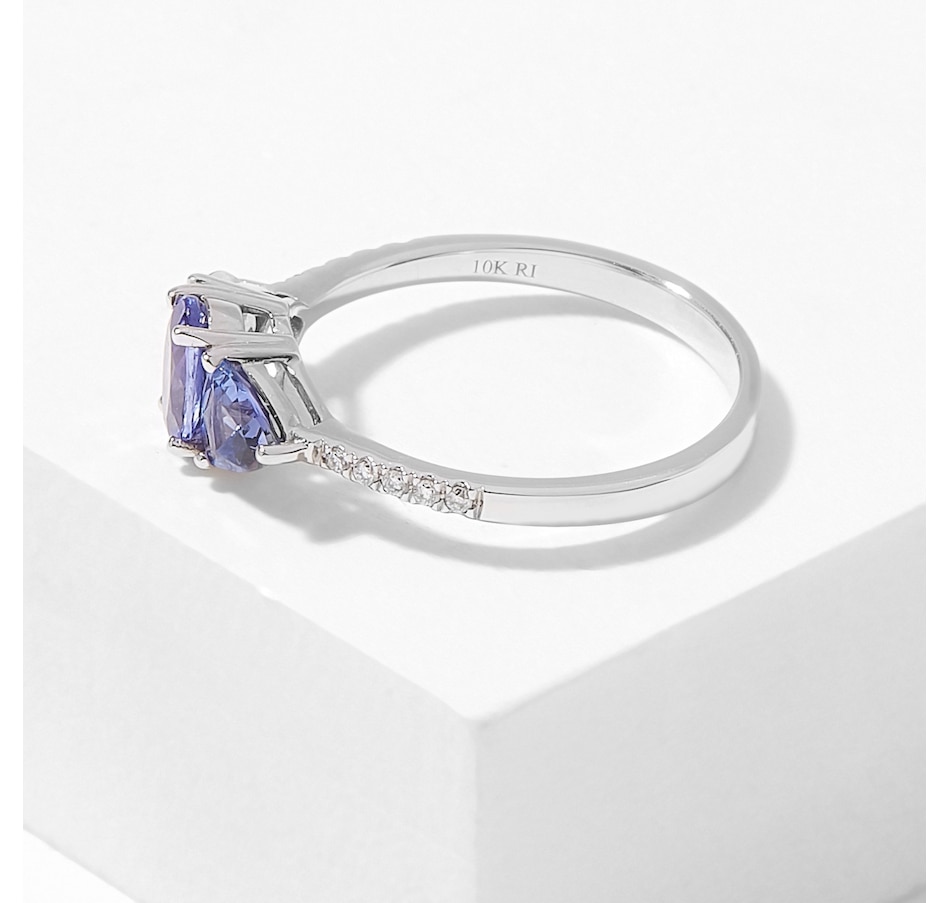 Image 719606_ALTMORE1.jpg, Product 719-606 / Price $649.99, Gem Creations 10K White Gold Three Stone Tanzanite and Diamond Ring from Gem Creations on TSC.ca's Jewellery department