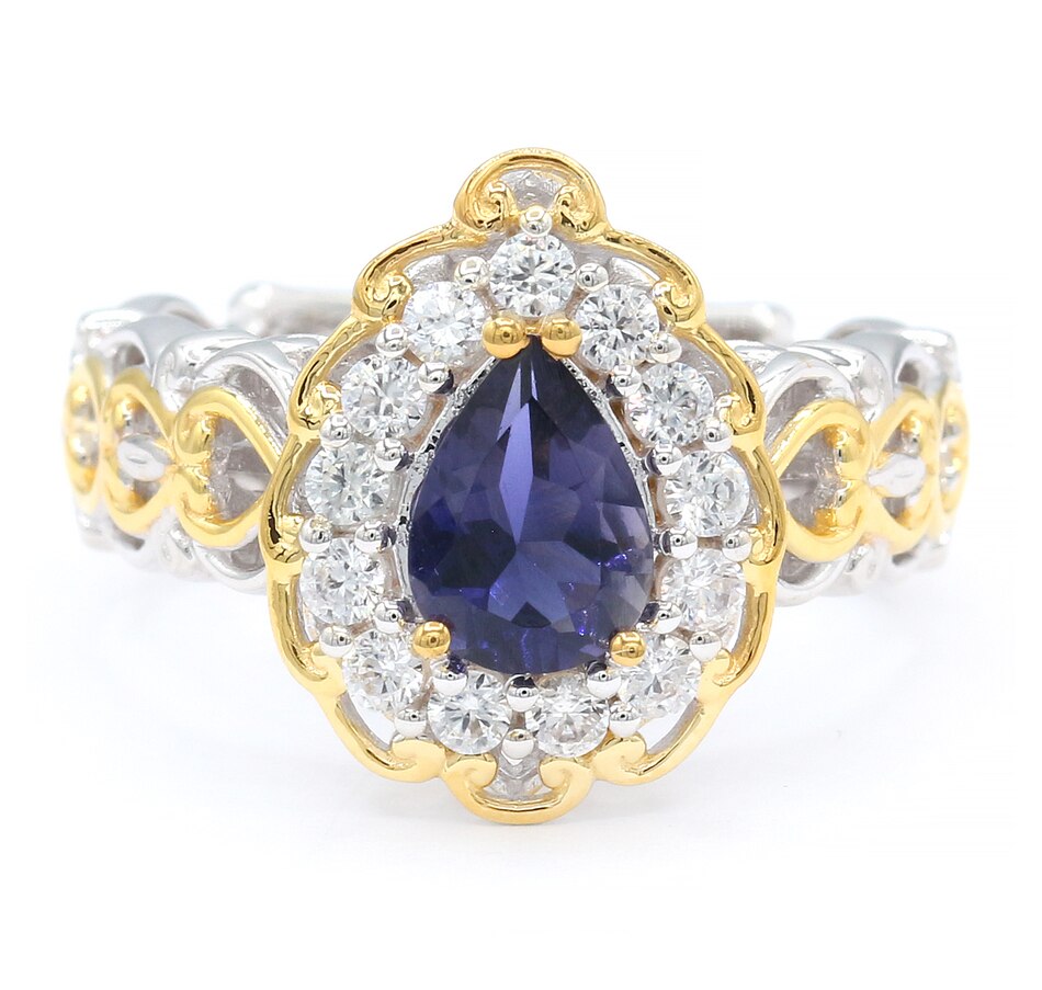 Image 719633.jpg, Product 719-633 / Price $229.99, Gems En Vogue Palladium Silver Iolite & White Zircon Ring from Gems En Vogue on TSC.ca's Jewellery department