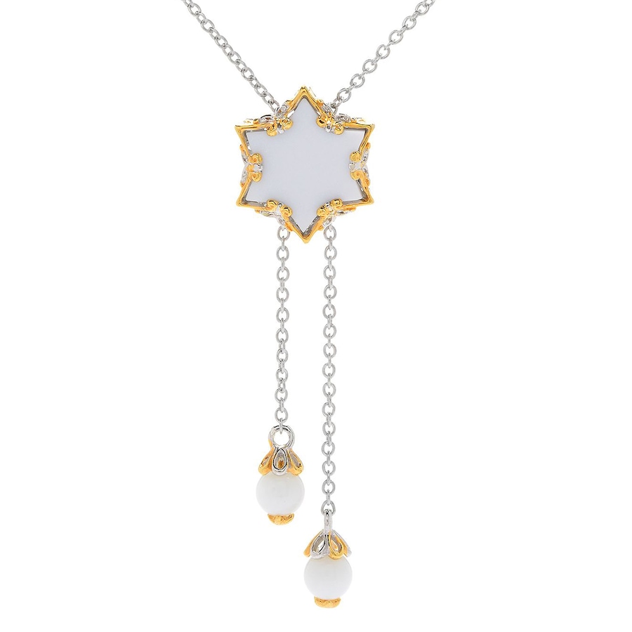 Image 719651.jpg, Product 719-651 / Price $189.99, Gems En Vogue Palladium Silver White Agate 34" Bolo Necklace from Gems En Vogue on TSC.ca's Jewellery department