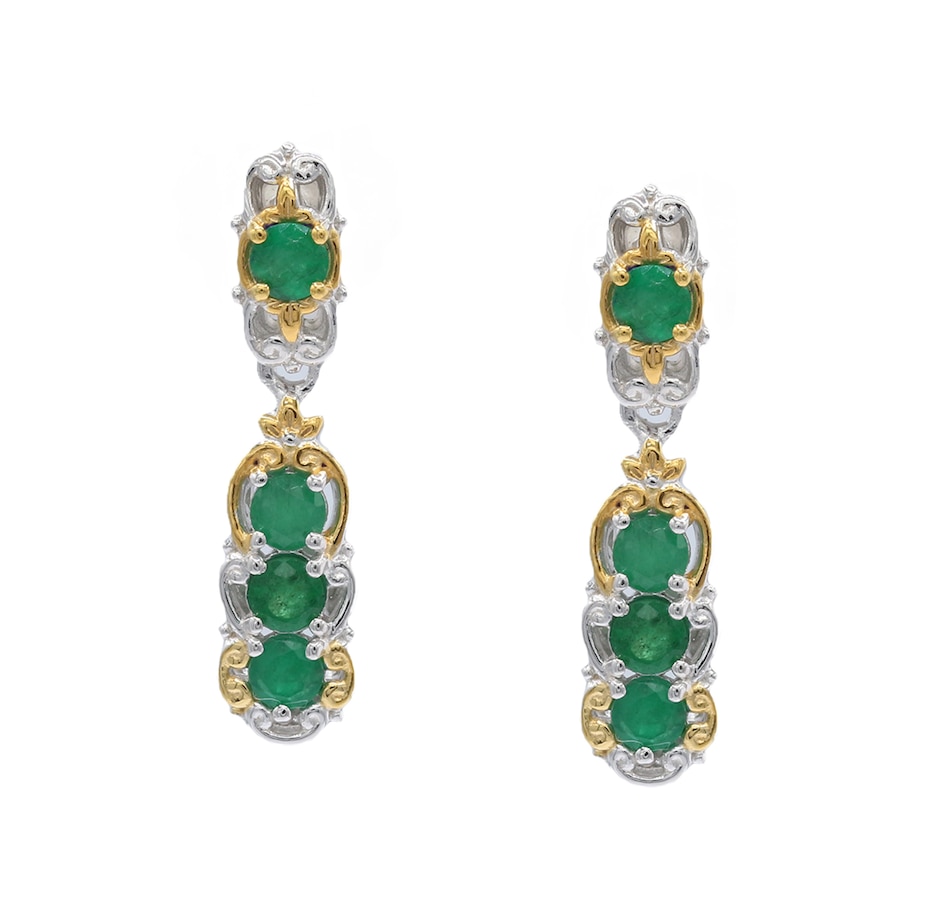 Image 719665.jpg, Product 719-665 / Price $279.99, Gems En Vogue Palladium Silver Emerald Drop Earrings from Gems En Vogue on TSC.ca's Jewellery department