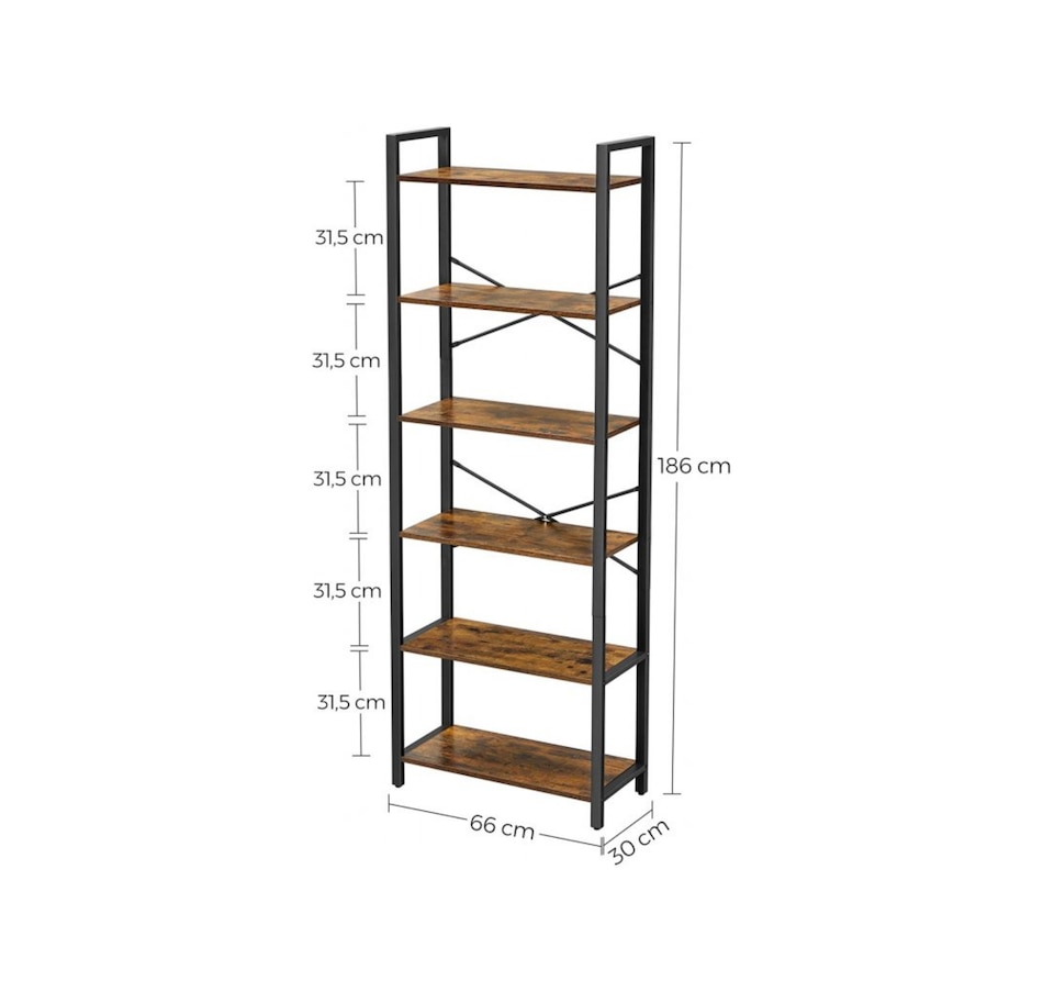 Image 719714_ALTMORE3.jpg, Product 719-714 / Price $129.99, Boutique Home 6-Tier Bookcase Storage Shelf (steel frame) from Boutique Home on TSC.ca's Home & Garden department