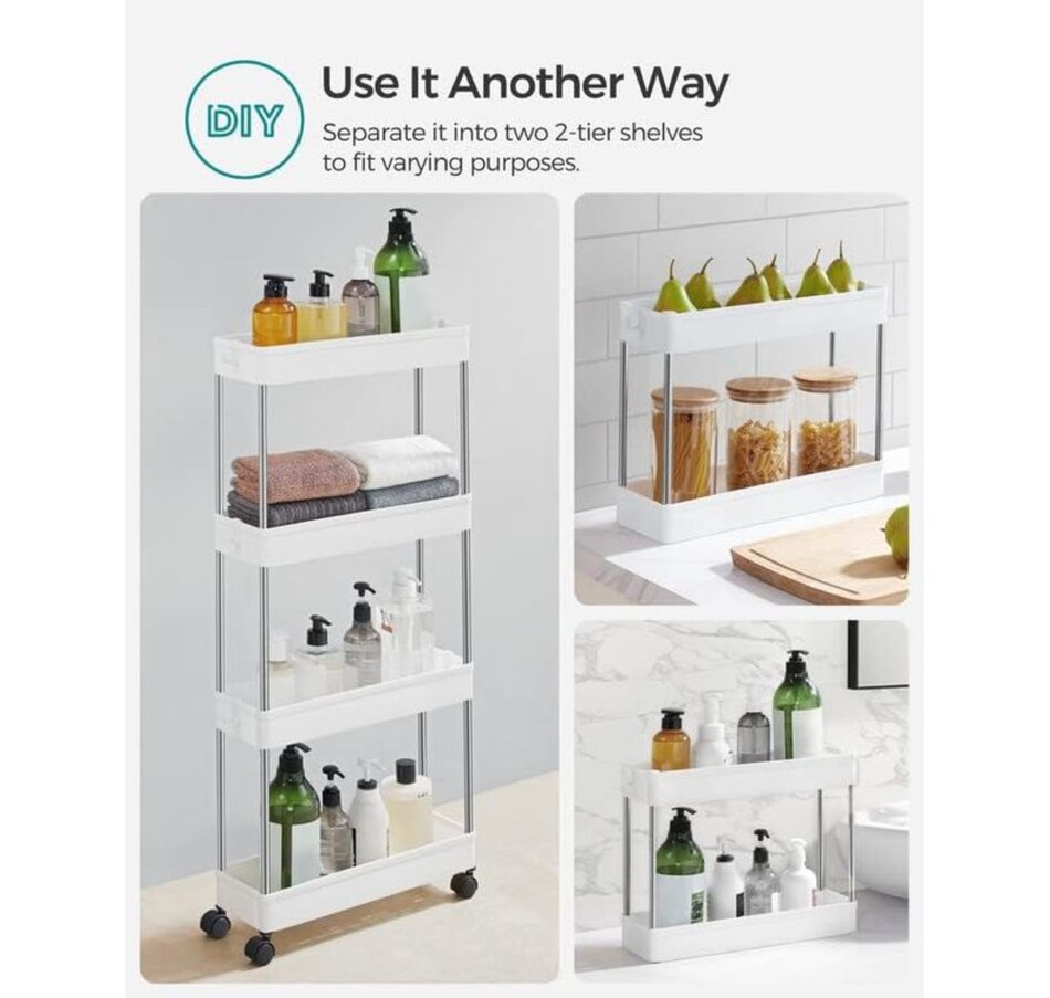 Image 719724_ALTMORE3.jpg, Product 719-724 / Price $34.99, Boutique Home 4-Tier Plastic Storage Trolley on Wheels for Small Spaces from Boutique Home on TSC.ca's Kitchen department