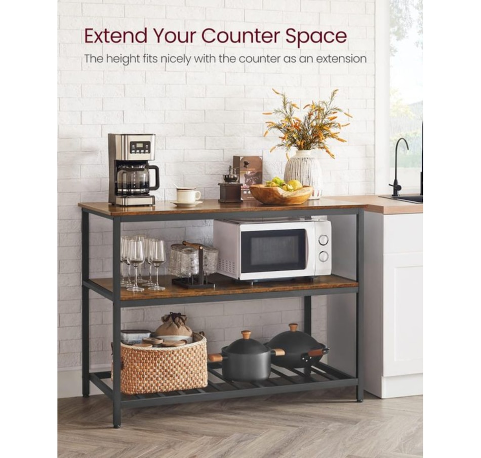 Image 719731_ALTMORE4.jpg, Product 719-731 / Price $159.99, Boutique Home Baker Rack Kitchen Island with Large Countertop, Stable Steel Structure and Rustic Design from Boutique Home on TSC.ca's Home & Garden department