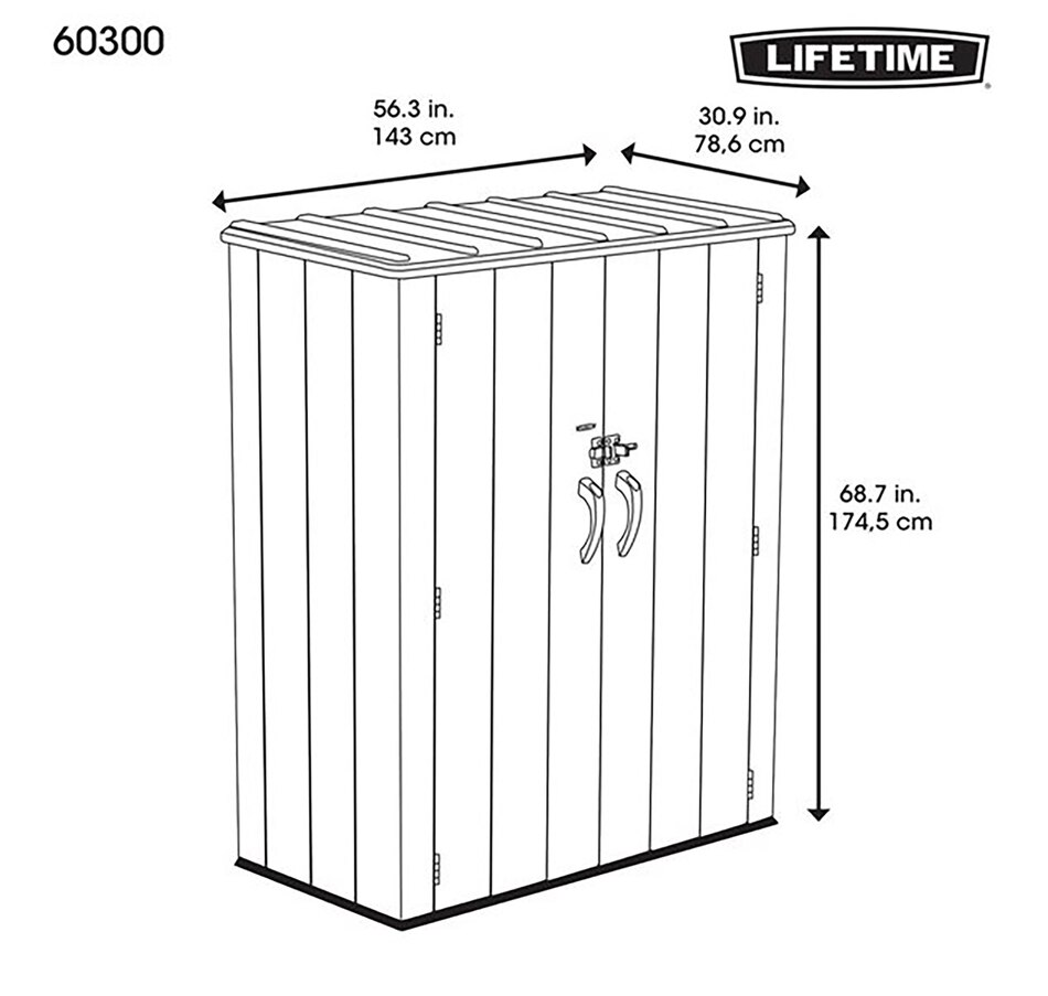 Image 719748_ALTMORE2.jpg, Product 719-748 / Price $579.99, Lifetime 53-Cubic-Foot Vertical Storage Shed with Rough-Cut Finish from Lifetime on TSC.ca's Home & Garden department
