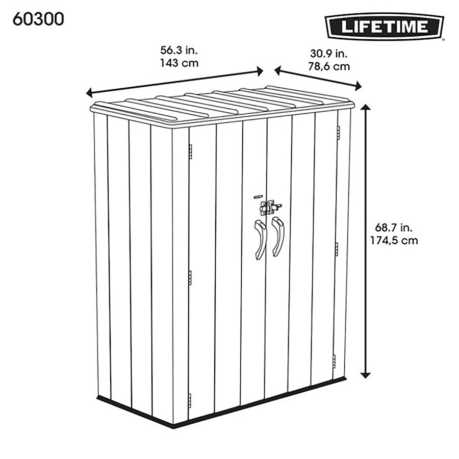Image 719748_ALTMORE2.jpg, Product 719-748 / Price $399.99, Lifetime 53-Cubic-Foot Vertical Storage Shed with Rough-Cut Finish from Lifetime on TSC.ca's Home & Garden department