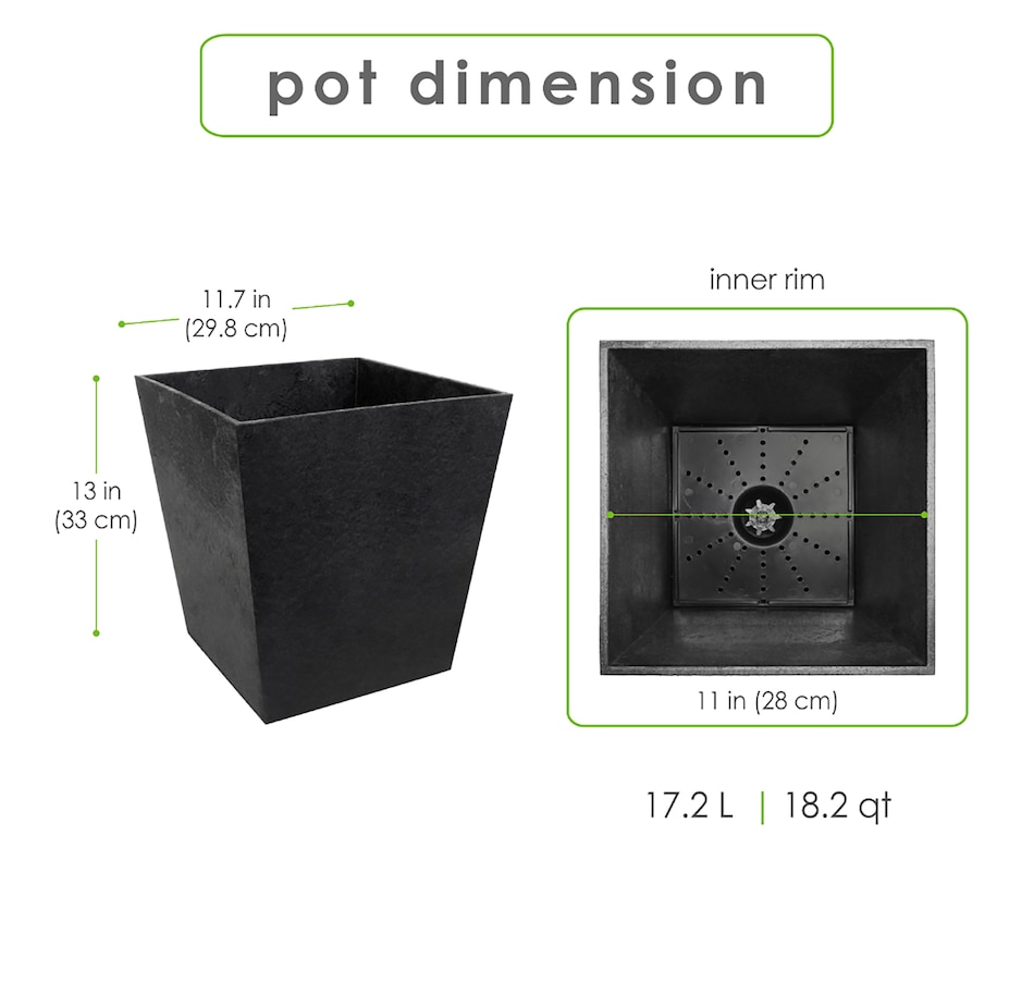 Image 719753_ALTMORE2.jpg, Product 719-753 / Price $29.99, Tierra Verde 12" x 13" Sonata Square Planter from Tierra Verde on TSC.ca's Home & Garden department