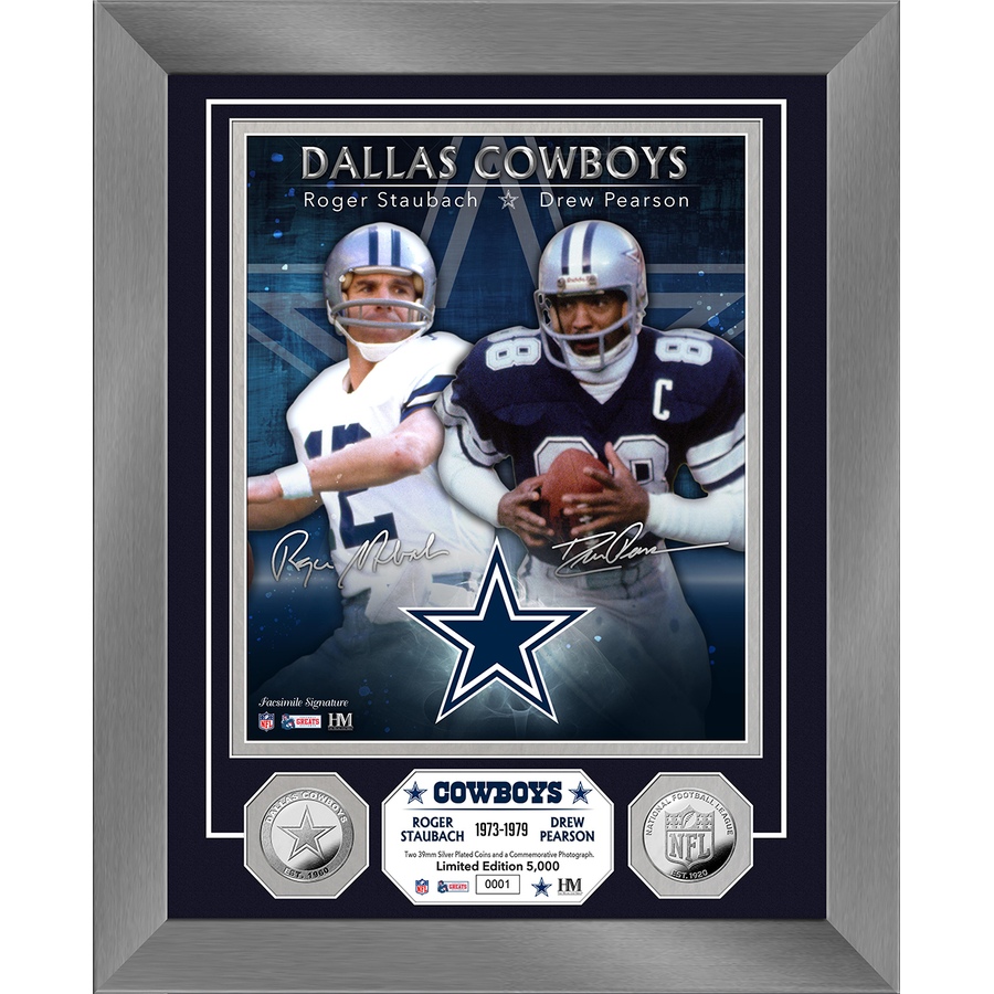 Image 719891.jpg, Product 719-891 / Price $127.99, Roger Staubach & Drew Pearson Dynamic Duo Silver Coin Photo Mint from Highland Mint on TSC.ca's Sports department