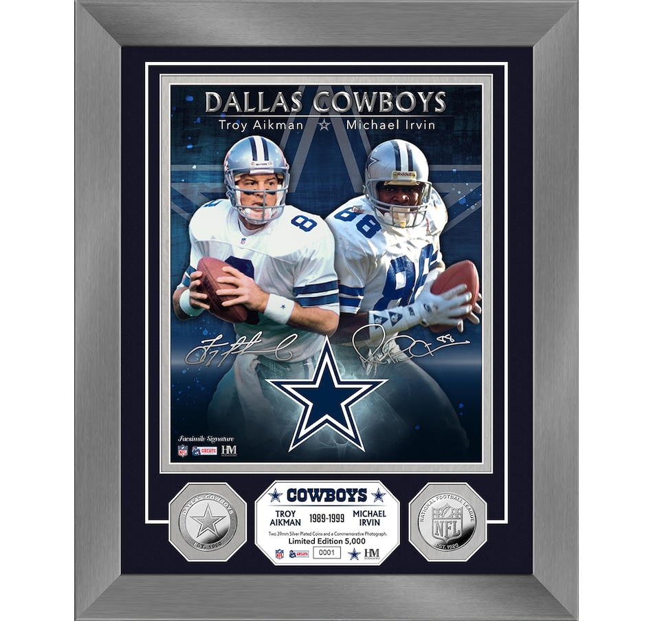 Sports - Sports Memorabilia - Prints & Frames - Troy Aikman & Michael Irvin  Dynamic Duo Silver Coin Photo Mint - Online Shopping for Canadians