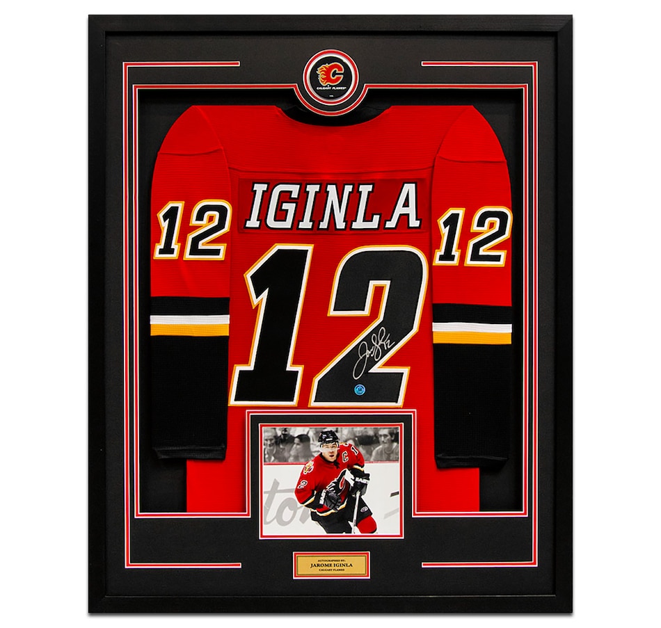 Jerome Iginla Calgary Flames Autographed Signed Franchise Jersey Number  23x19 Frame