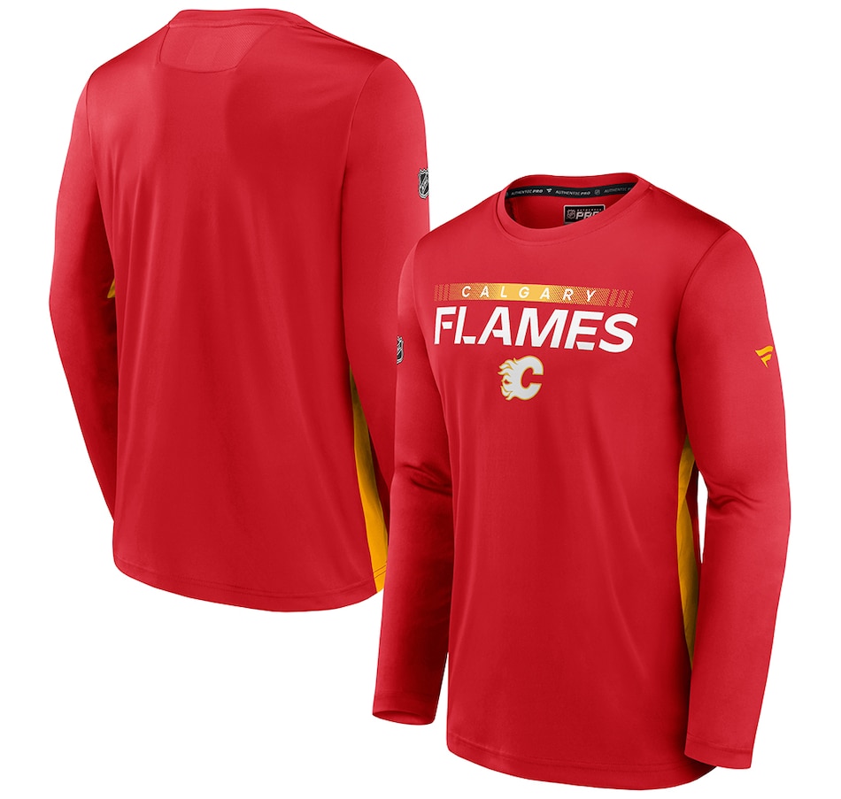 Image 721099.jpg, Product 721-099 / Price $79.99, Men's Calgary Flames Authentic Pro Long Sleeve Tech T-Shirt from Fanatics on TSC.ca's Sports department