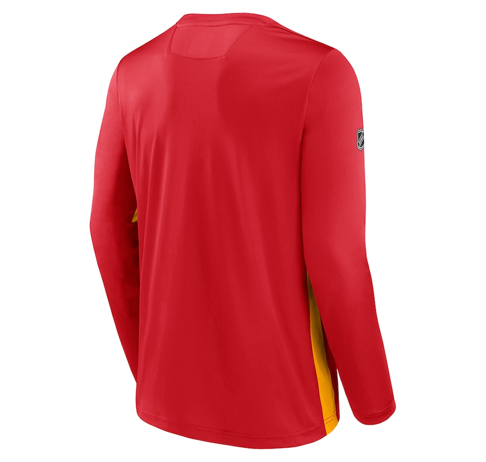Image 721099_ALTMORE2.jpg, Product 721-099 / Price $79.99, Men's Calgary Flames Authentic Pro Long Sleeve Tech T-Shirt from Fanatics on TSC.ca's Sports department