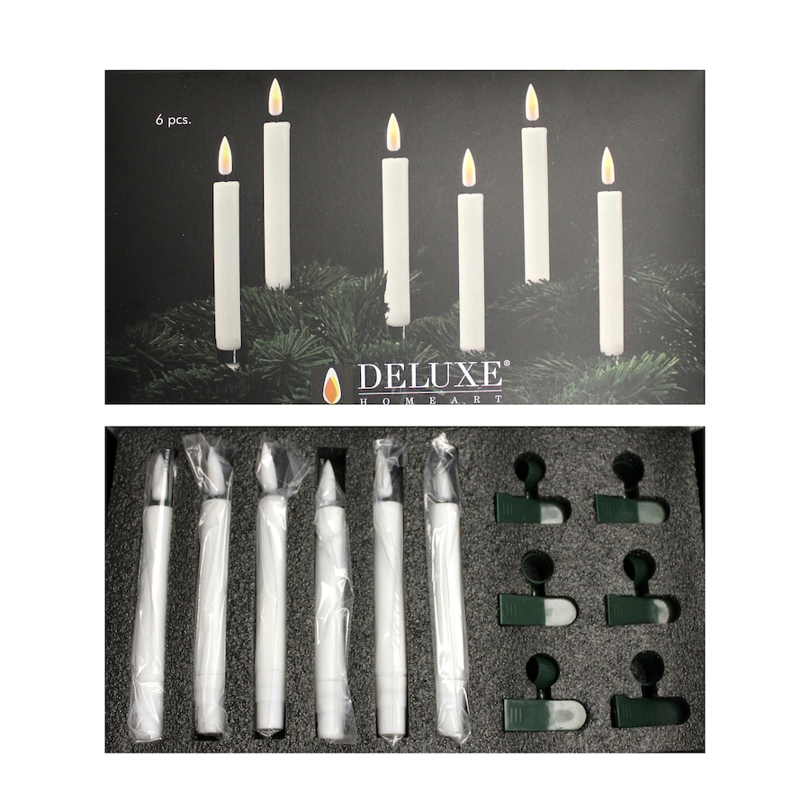 Image 721102.jpg, Product 721-102 / Price $79.99, Deluxe Home Art Wax LED Christmas Tree Candles (set of 6) from Deluxe Home Art on TSC.ca's Home & Garden department