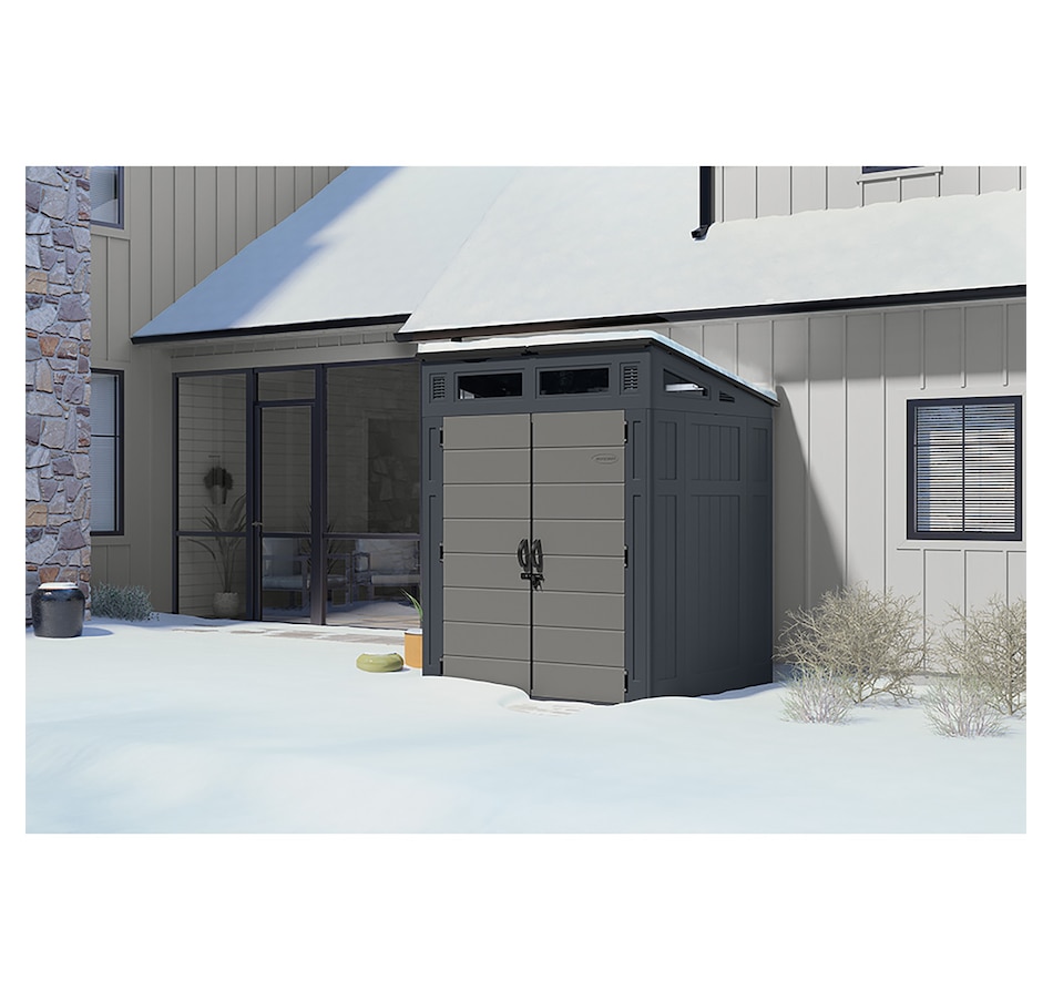 Image 721142_ALTMORE1.jpg, Product 721-142 / Price $1,399.99, Suncast Modernist 6' x 5' Storage Shed (cyberspace/dove grey) from Suncast on TSC.ca's Home & Garden department