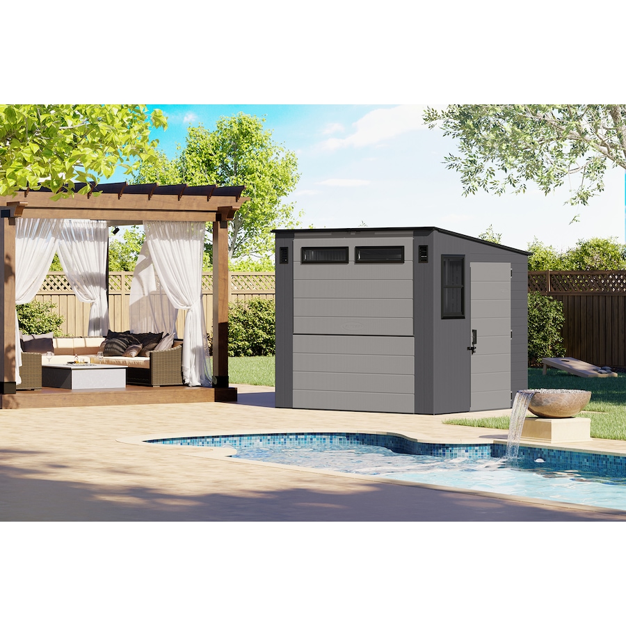 Image 721153_ALTMORE1.jpg, Product 721-153 / Price $3,299.99, Suncast 8' x 7' Cabana Entertainment Shed (cool grey/dove grey) from Suncast on TSC.ca's Home & Garden department
