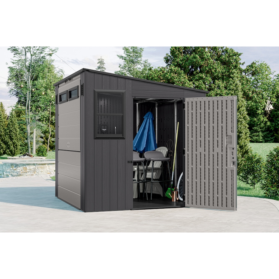 Image 721153_ALTMORE4.jpg, Product 721-153 / Price $3,299.99, Suncast 8' x 7' Cabana Entertainment Shed (cool grey/dove grey) from Suncast on TSC.ca's Home & Garden department
