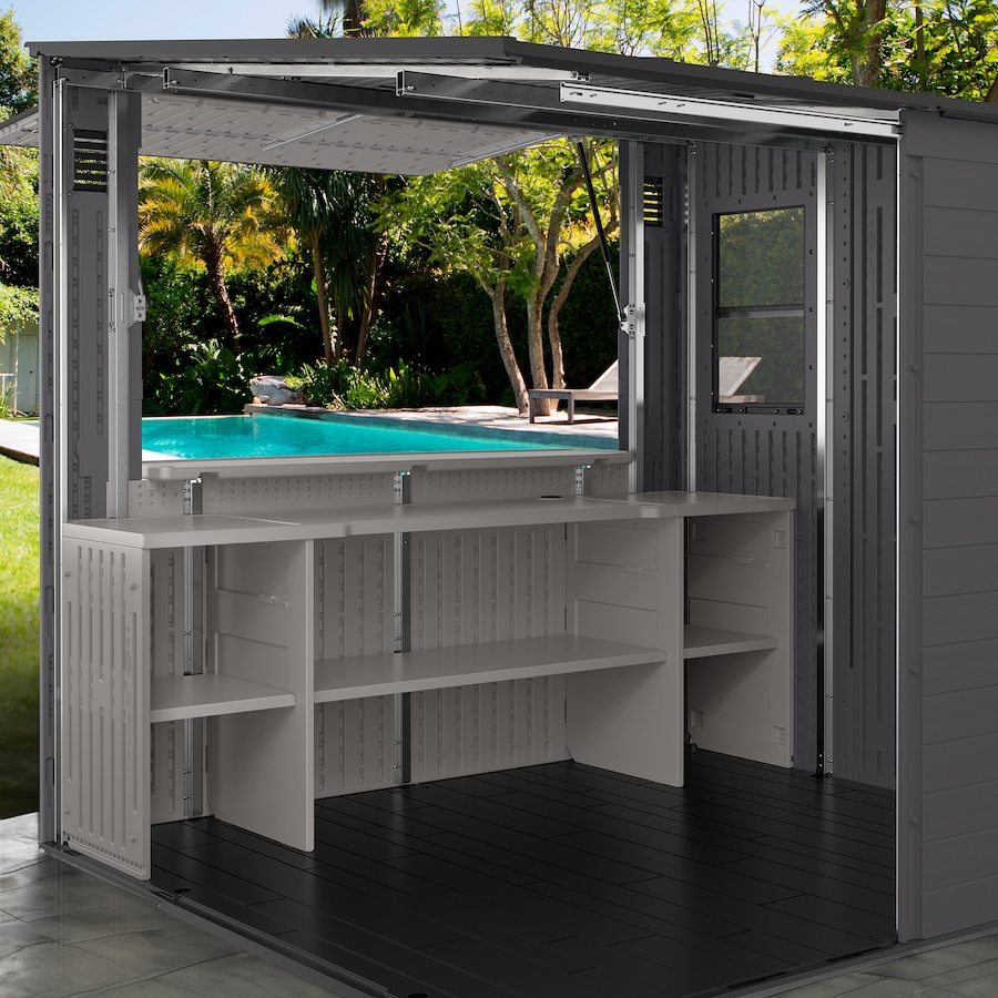 Image 721153_ALTMORE5.jpg, Product 721-153 / Price $3,299.99, Suncast 8' x 7' Cabana Entertainment Shed (cool grey/dove grey) from Suncast on TSC.ca's Home & Garden department
