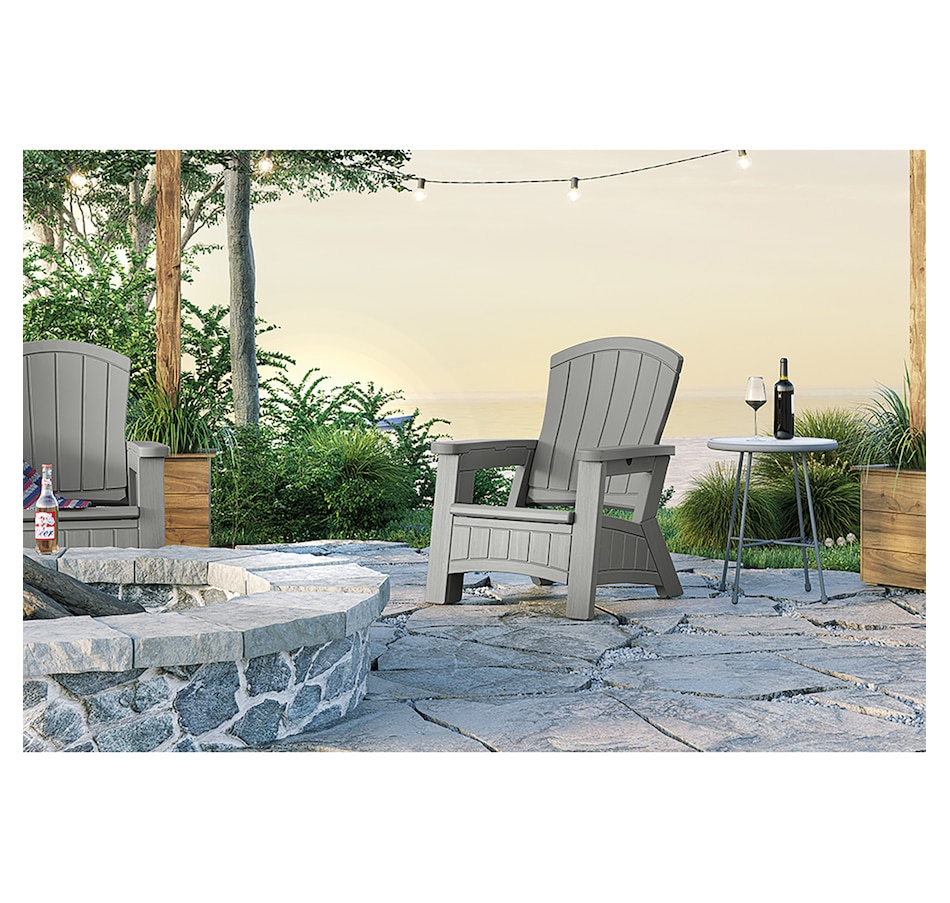 Image 721161_ALTMORE2.jpg, Product 721-161 / Price $229.99, Suncast Adirondack Chair with Storage (dove grey) from Suncast on TSC.ca's Home & Garden department