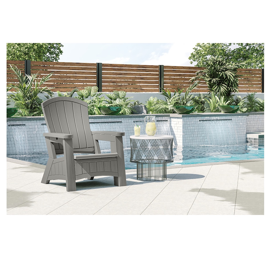 Image 721161_ALTMORE5.jpg, Product 721-161 / Price $229.99, Suncast Adirondack Chair with Storage (dove grey) from Suncast on TSC.ca's Home & Garden department