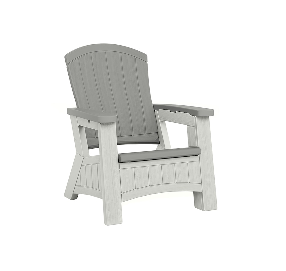 Image 721164.jpg, Product 721-164 / Price $229.99, Suncast Adirondack Chair with Storage (dove grey, ice cube) from Suncast on TSC.ca's Home & Garden department