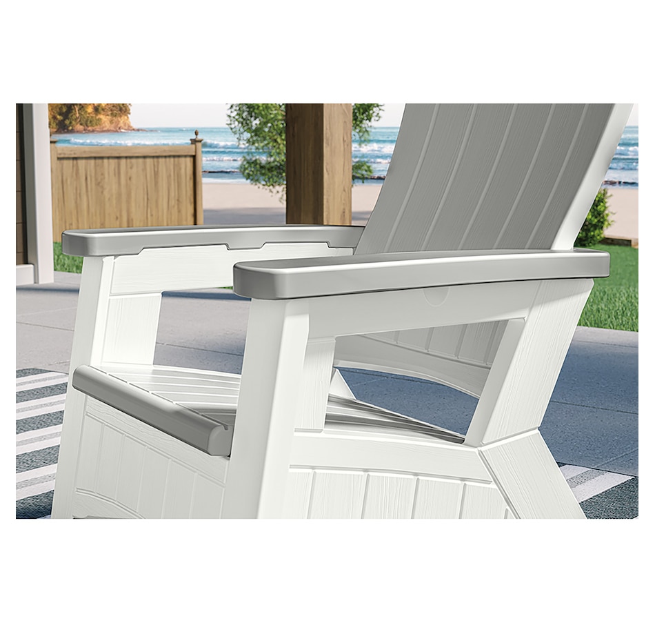 Image 721164_ALTMORE1.jpg, Product 721-164 / Price $229.99, Suncast Adirondack Chair with Storage (dove grey, ice cube) from Suncast on TSC.ca's Home & Garden department