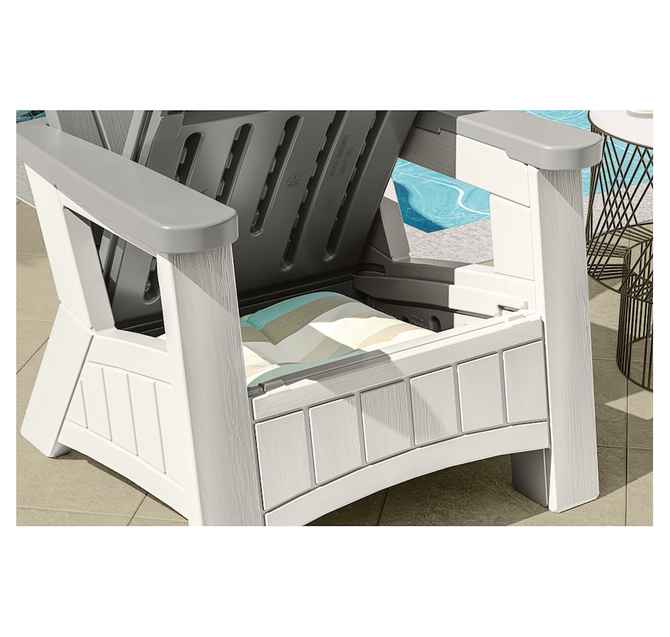 Image 721164_ALTMORE3.jpg, Product 721-164 / Price $229.99, Suncast Adirondack Chair with Storage (dove grey, ice cube) from Suncast on TSC.ca's Home & Garden department