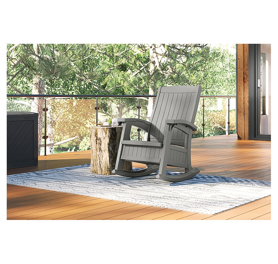 Image 721165_ALTMORE1.jpg, Product 721-165 / Price $289.99, Suncast Rocking Chair with Storage (dove grey) from Suncast on TSC.ca's Home & Garden department