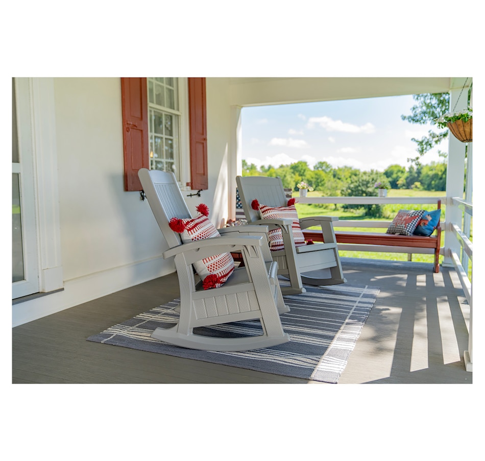Image 721165_ALTMORE4.jpg, Product 721-165 / Price $289.99, Suncast Rocking Chair with Storage (dove grey) from Suncast on TSC.ca's Home & Garden department