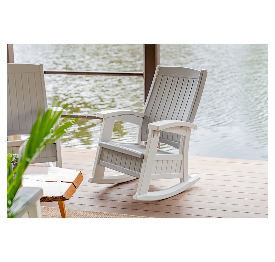 Image 721167_ALTMORE1.jpg, Product 721-167 / Price $289.99, Suncast Rocking Chair with Storage (dove grey) from Suncast on TSC.ca's Home & Garden department