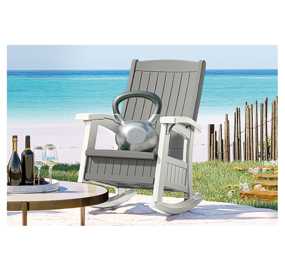 Image 721167_ALTMORE3.jpg, Product 721-167 / Price $289.99, Suncast Rocking Chair with Storage (dove grey) from Suncast on TSC.ca's Home & Garden department