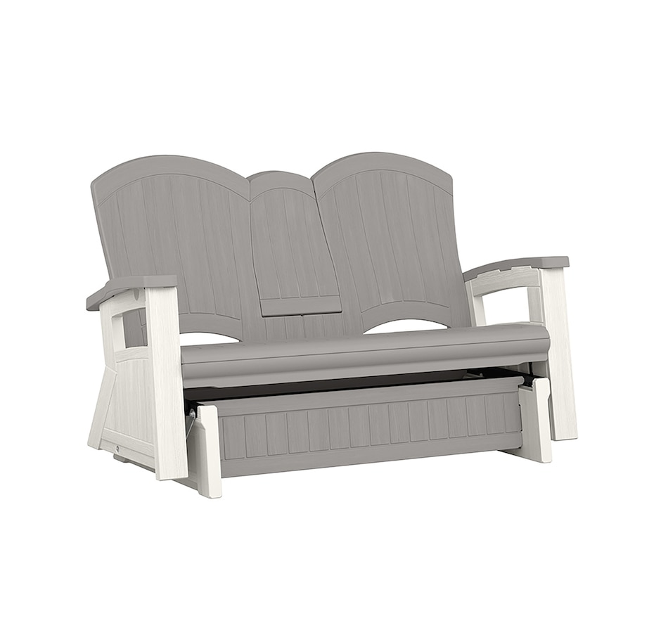 Image 721168.jpg, Product 721-168 / Price $649.99, Suncast Adirondack Glider with Console (dove grey) from Suncast on TSC.ca's Home & Garden department