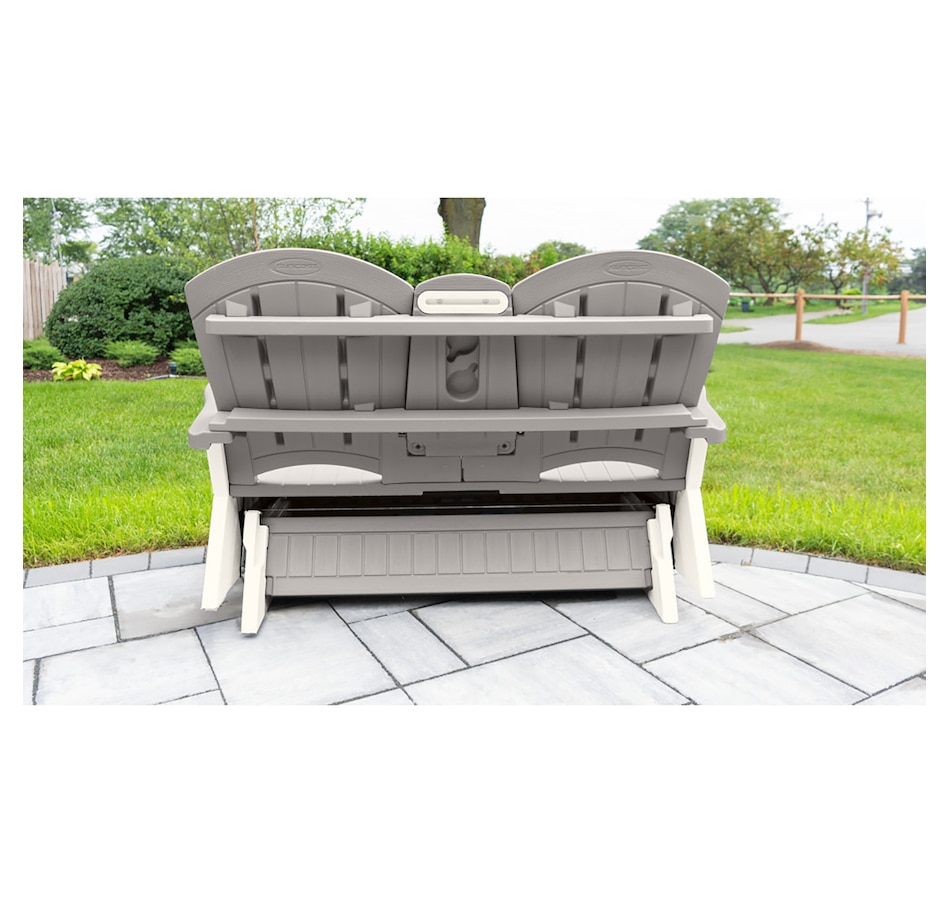 Image 721168_ALTMORE4.jpg, Product 721-168 / Price $649.99, Suncast Adirondack Glider with Console (dove grey) from Suncast on TSC.ca's Home & Garden department