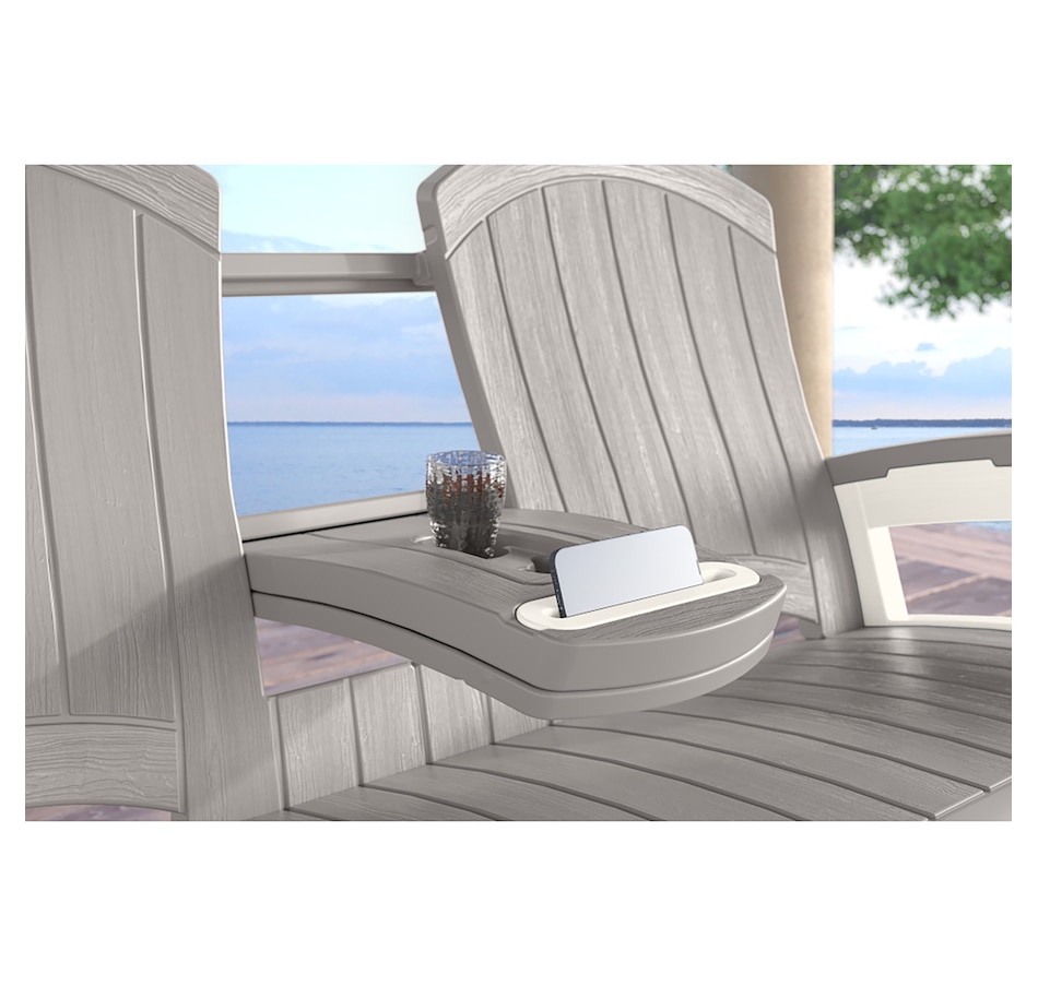 Image 721168_ALTMORE5.jpg, Product 721-168 / Price $649.99, Suncast Adirondack Glider with Console (dove grey) from Suncast on TSC.ca's Home & Garden department