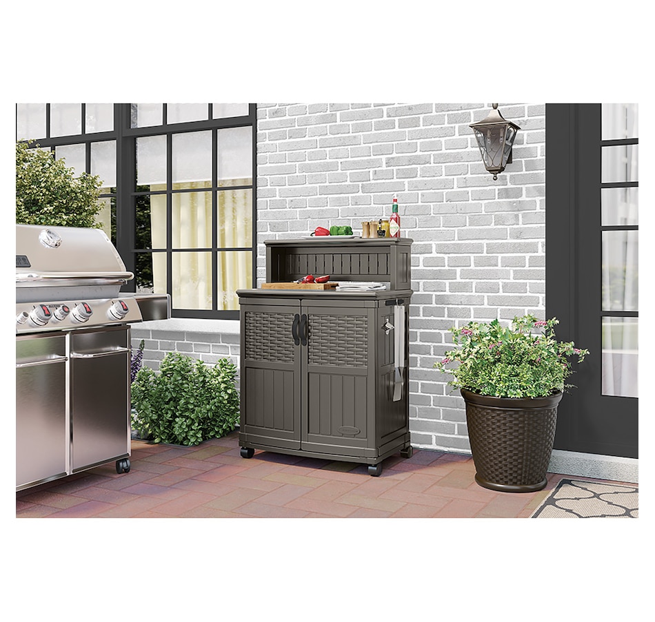 Image 721169_ALTMORE1.jpg, Product 721-169 / Price $364.99, Suncast Patio Storage And Prep Station (stoney) from Suncast on TSC.ca's Home & Garden department