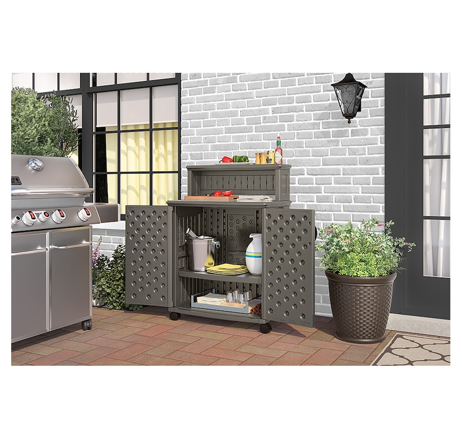 Image 721169_ALTMORE2.jpg, Product 721-169 / Price $364.99, Suncast Patio Storage And Prep Station (stoney) from Suncast on TSC.ca's Home & Garden department