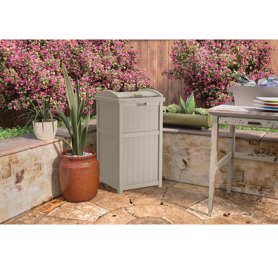 Image 721171_ALTMORE4.jpg, Product 721-171 / Price $99.99, Suncast Trash Hideaway (light taupe) from Suncast on TSC.ca's Home & Garden department