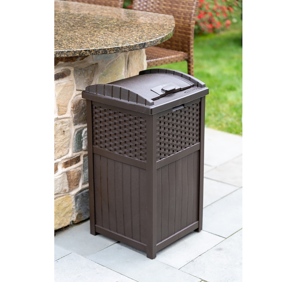 Image 721173_ALTMORE2.jpg, Product 721-173 / Price $114.99, Suncast Wicker Trash Hideaway (java) from Suncast on TSC.ca's Home & Garden department