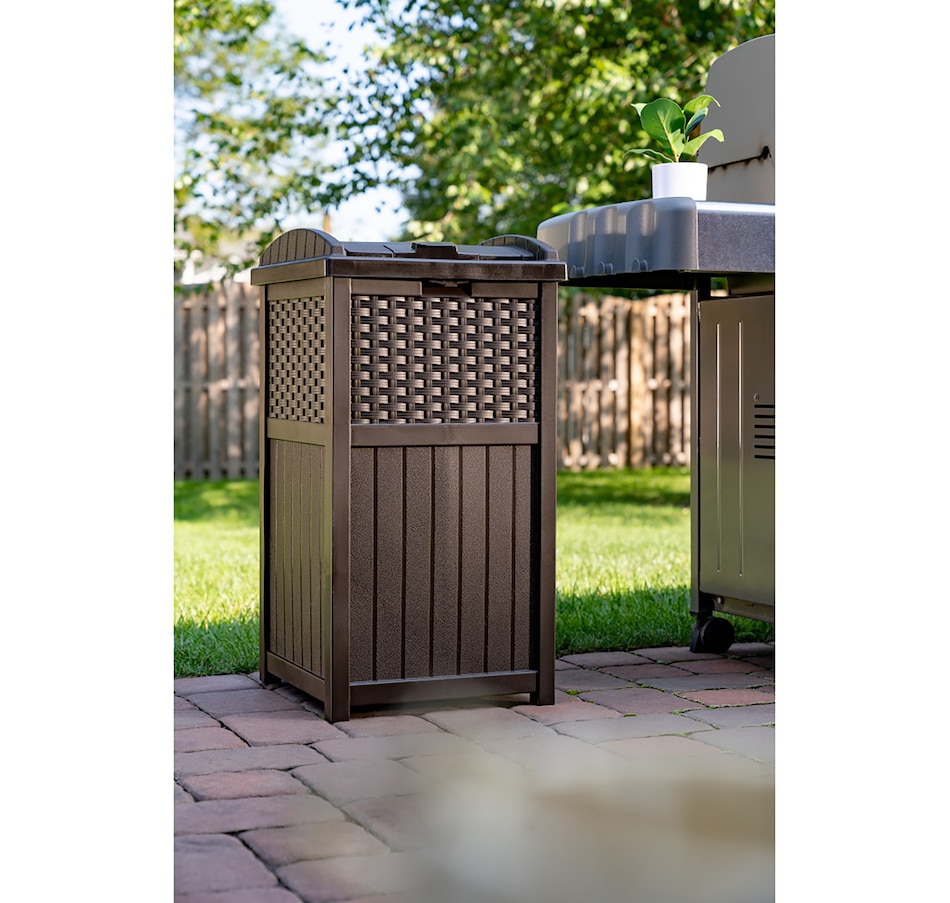 Image 721173_ALTMORE3.jpg, Product 721-173 / Price $114.99, Suncast Wicker Trash Hideaway (java) from Suncast on TSC.ca's Home & Garden department