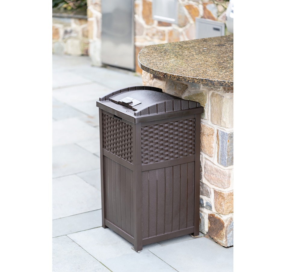 Image 721173_ALTMORE5.jpg, Product 721-173 / Price $114.99, Suncast Wicker Trash Hideaway (java) from Suncast on TSC.ca's Home & Garden department