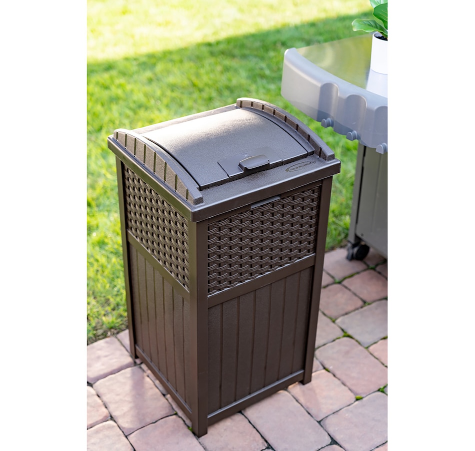 Image 721173_ALTMORE6.jpg, Product 721-173 / Price $114.99, Suncast Wicker Trash Hideaway (java) from Suncast on TSC.ca's Home & Garden department