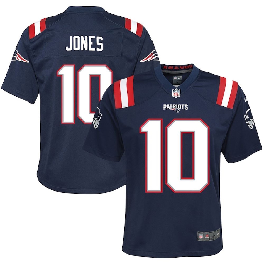 Image 721193.jpg, Product 721-193 / Price $129.99, Youth Mac Jones New England Patriots Nike Team Jersey from Fanatics on TSC.ca's Sports department