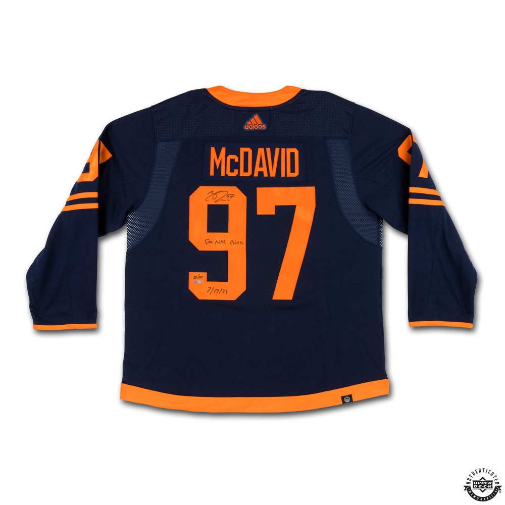 Sports Sports Fan Gear Sports Fan Gear Jerseys Upper Deck Authenticated Autographed Connor McDavid Edmonton Oilers 500 NHL Points Alternate Navy Adidas Jersey limited to 97 TSC Online Shopping for ...