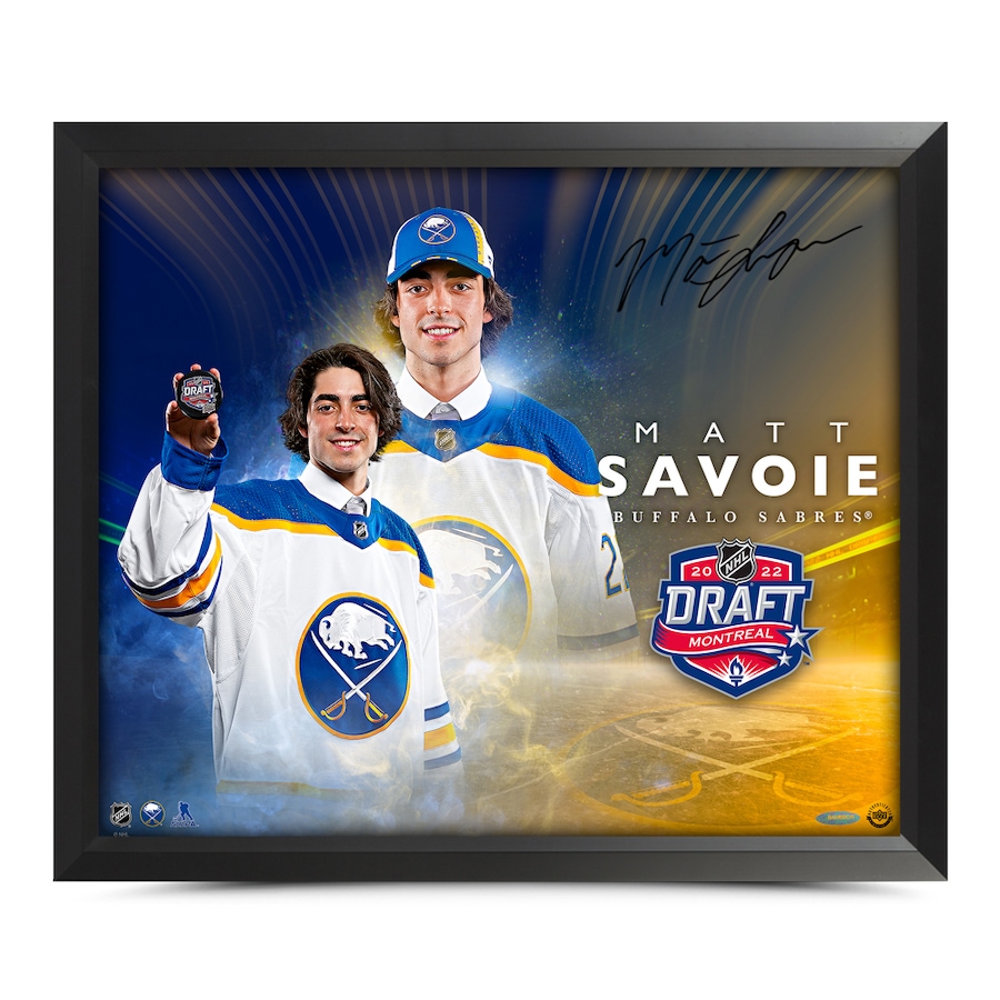 Image 721213.jpg, Product 721-213 / Price $649.99, Upper Deck Authenticated Autographed Matt Savoie Buffalo Sabres Draft Day Framed 16" x 20" Image from Upper Deck on TSC.ca's Sports department
