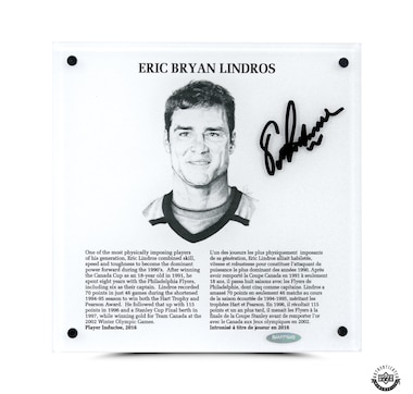Upper Deck Authenticated Autographed Eric Lindros Philadelphia Flyers Hall Of Fame 9" x 9" Plaque